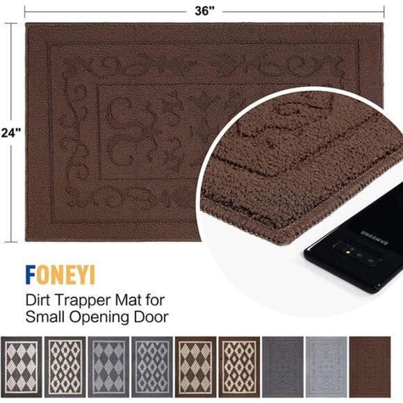 Indoor Door Mat Front Door Mat Indoor Rugs for Entryway - 24" x 36", Coffee - Picture 3 of 6
